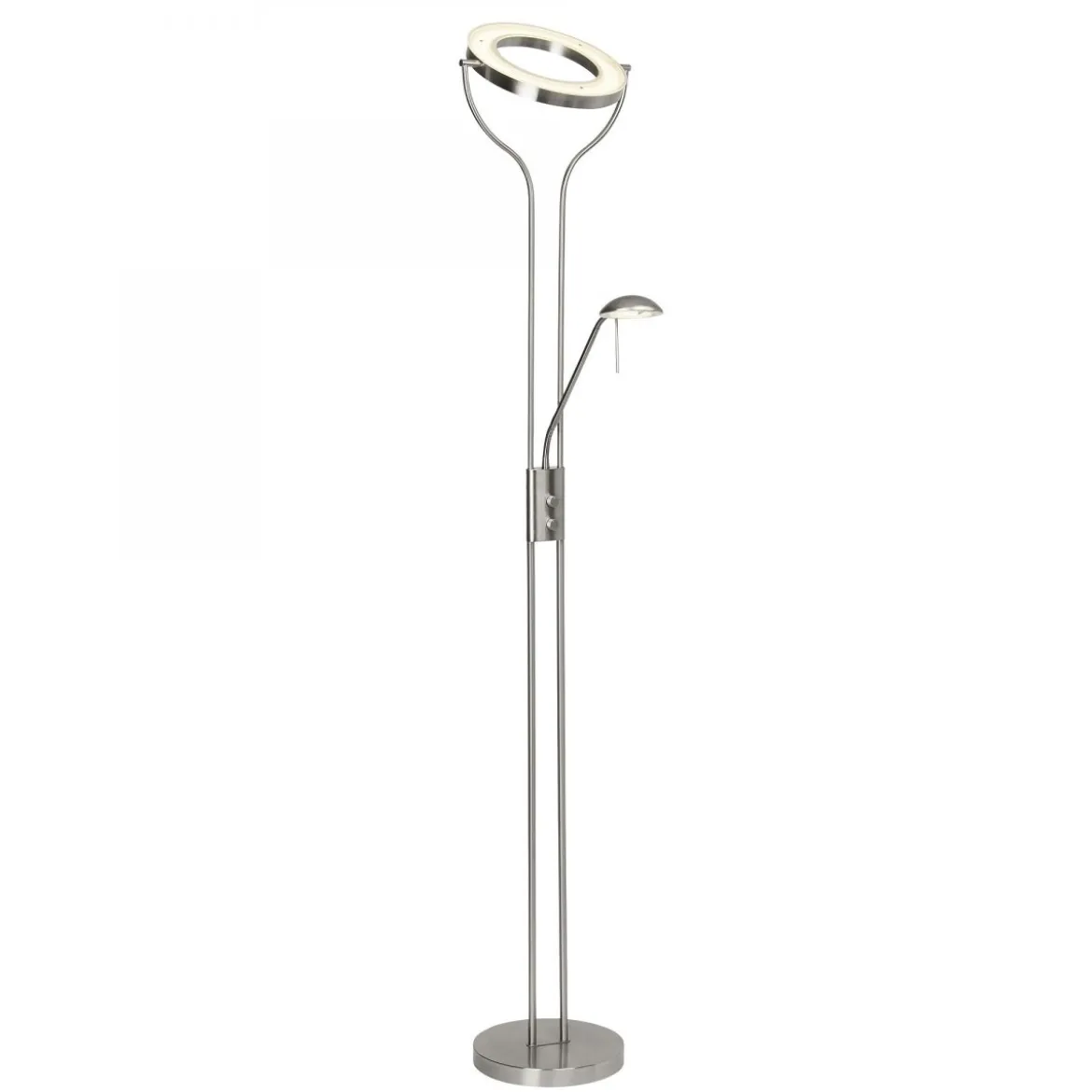 Brilliant Leuchten No. G93033-77 Deckenfluter mit Ausleger LED Demian eisen chrom