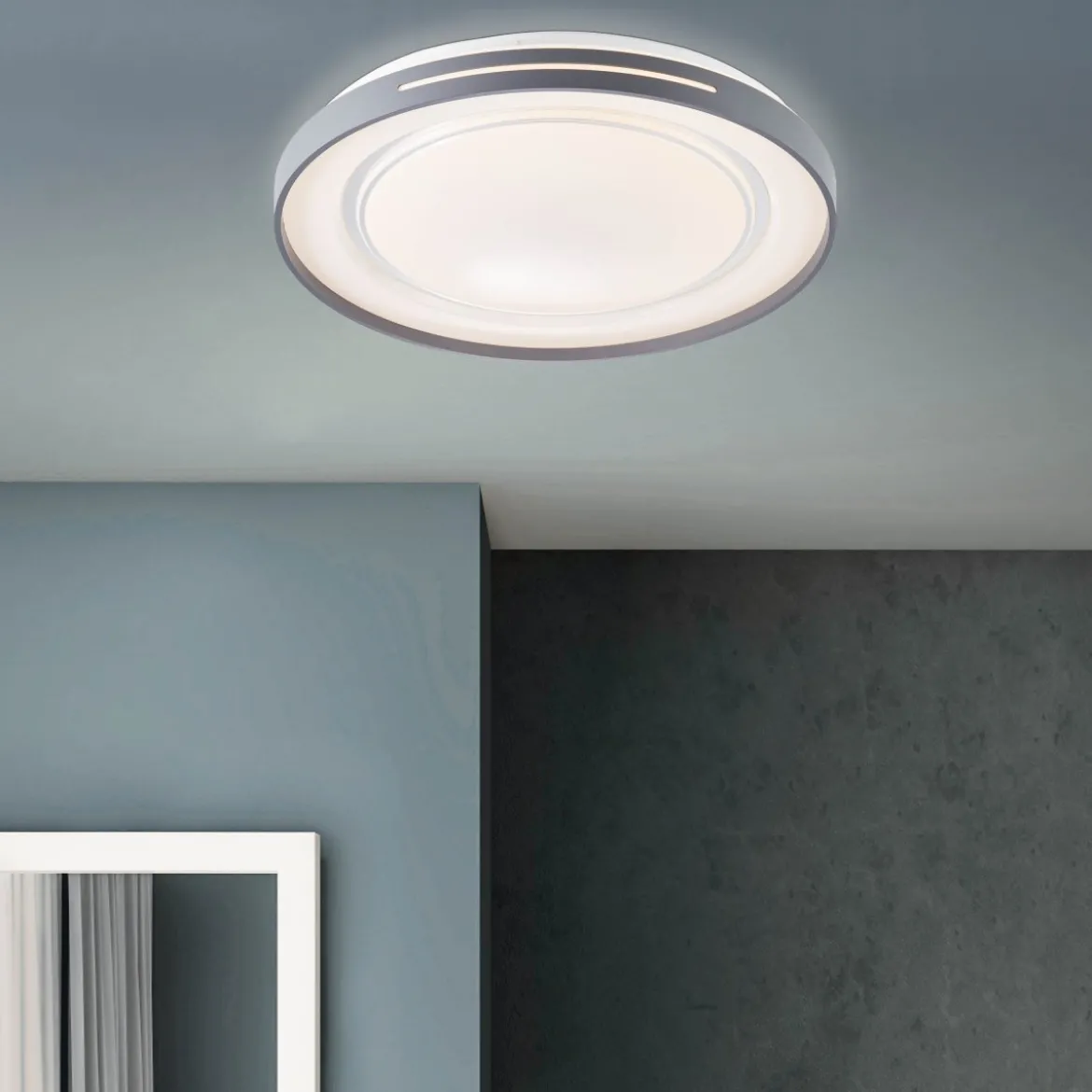 Brilliant Leuchten No. G97158-72 LED Barty Wand- und Deckenleuchte 48cm CCT weiß dunkelgrau