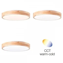 Brilliant Leuchten No. G99414-75 LED Deckenleuchte Slimline 34cm 3100-4200K holz hell weiß