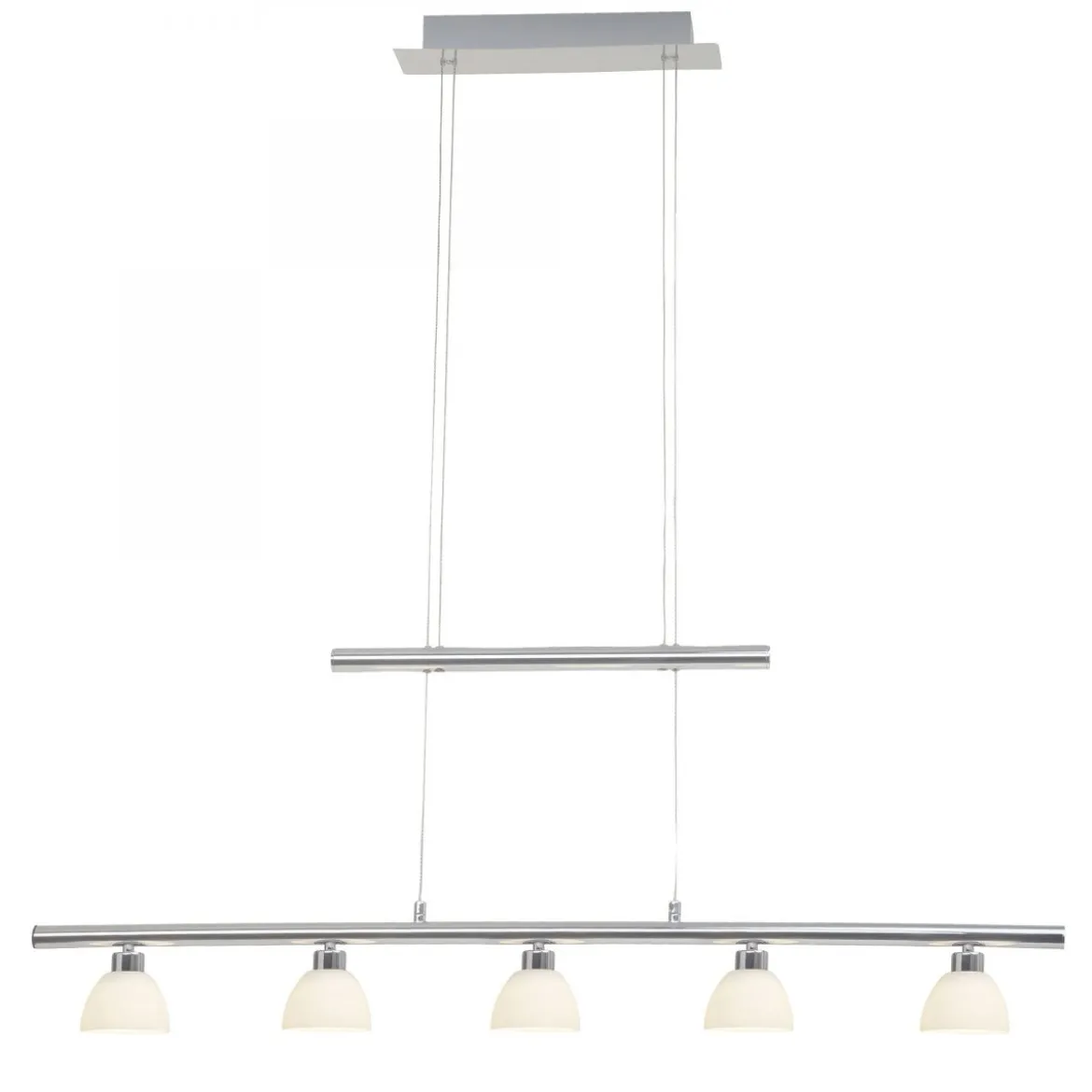 Brilliant Leuchten No. G70573-15 LED Pendelleuchte Tonja 5-flg chrom weiß