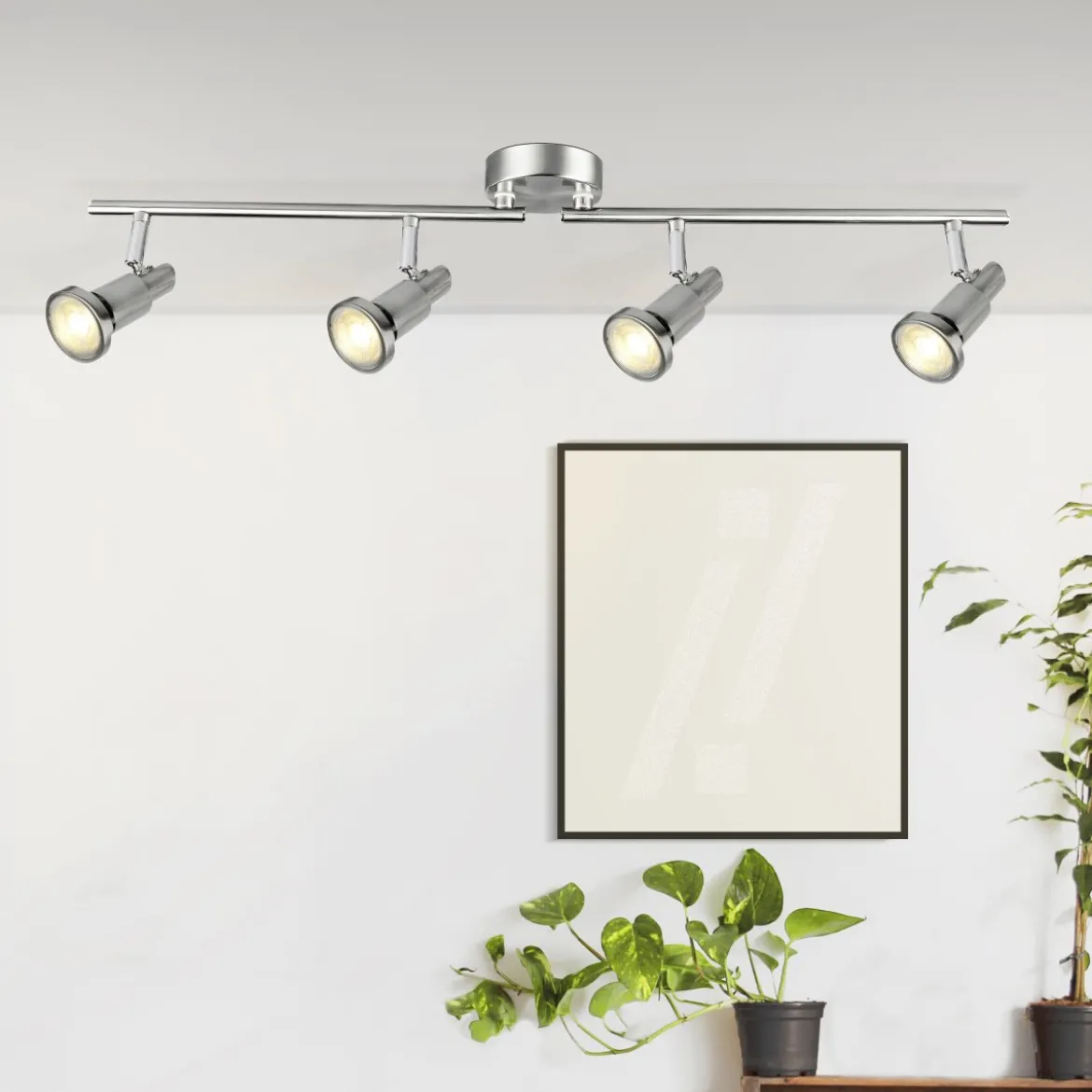 Brilliant Leuchten No. G57432-77 LED Spotrohr Ryan 4-flg GU10 eisen chrom