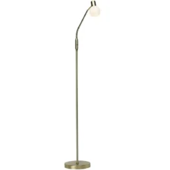 Brilliant Leuchten No. G16358-18 LED Standleuchte Philo E14 messing-gebürstet weiß
