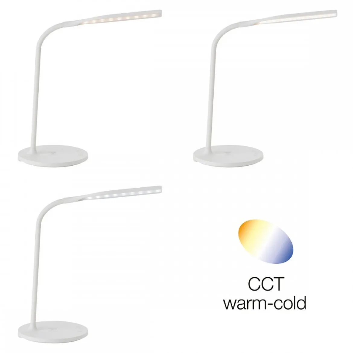 Brilliant Leuchten No. G93101-05 LED Tischleuchte Joni weiß Induktionsladeschale