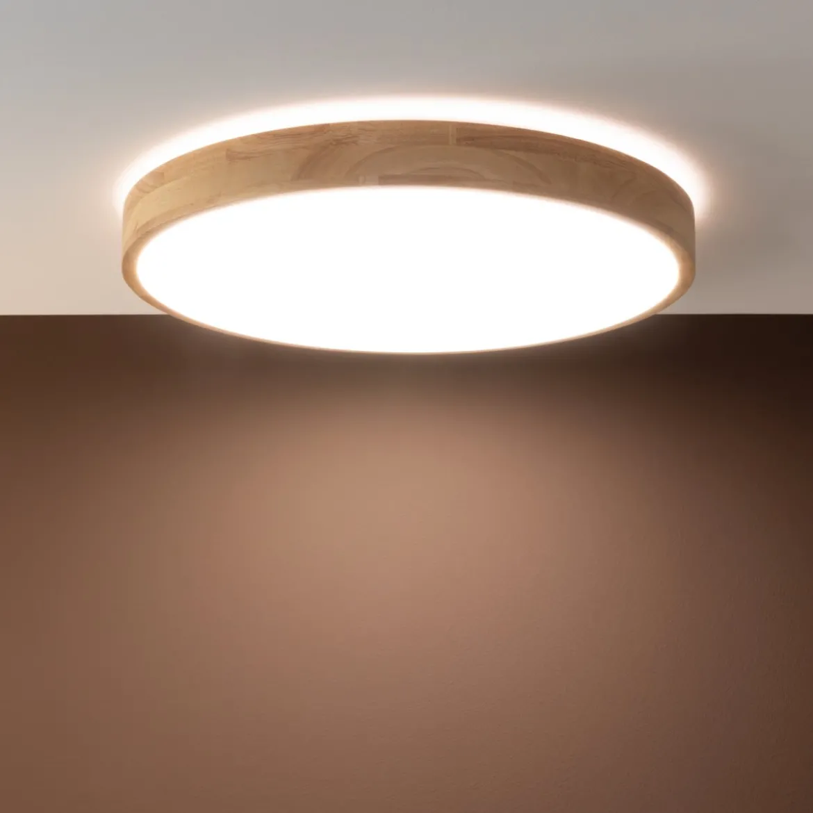 Brilliant Leuchten No. G97068-75 Slimline LED Wand- & Deckenleuchte 49cm holz hell weiß 3000-6000K