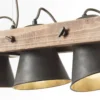 Brilliant Leuchten No. 82175-46 LED Pendelleuchte Plow 5-flg schwarz-stahl Holz