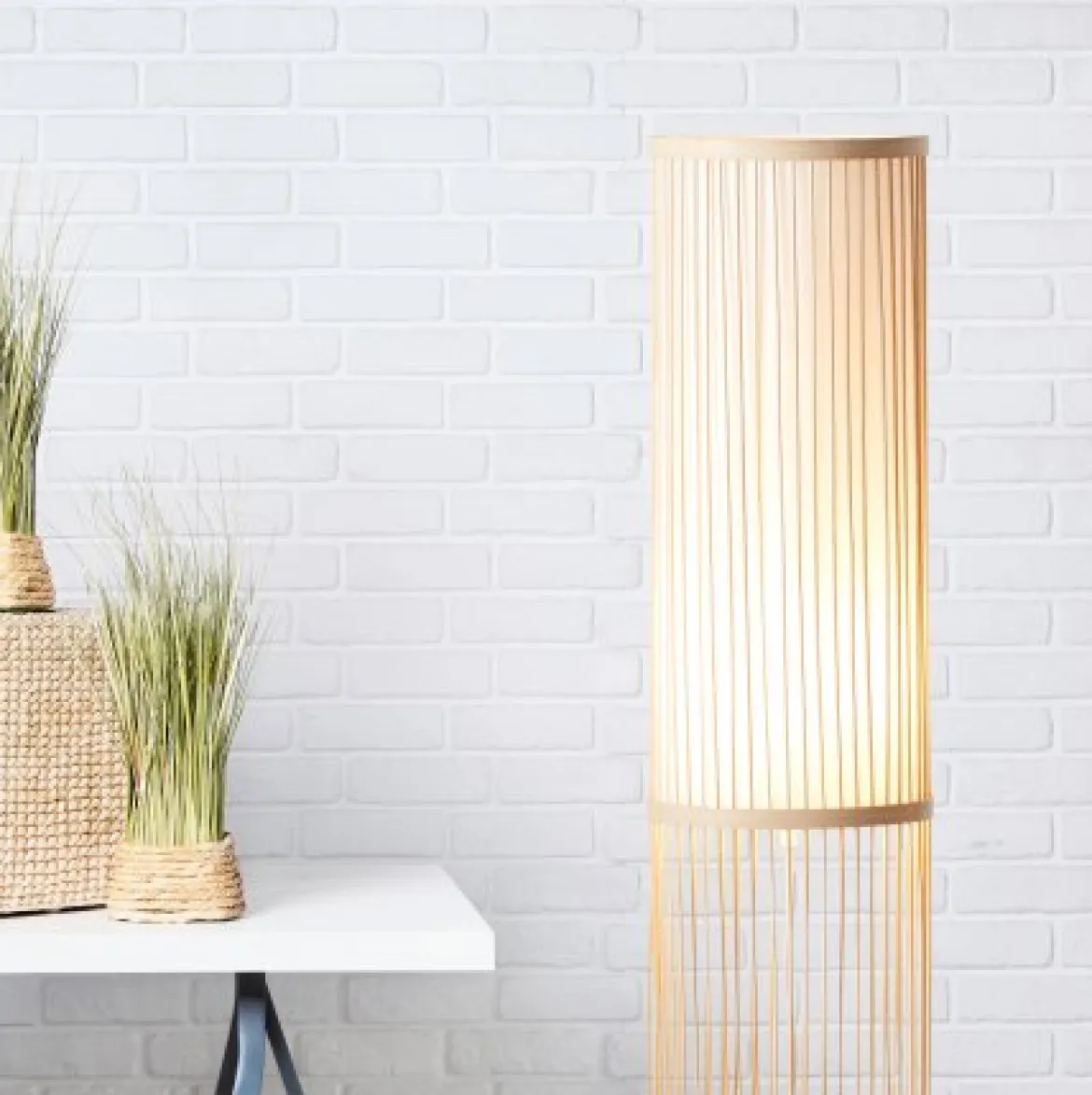 Brilliant Leuchten No. 92771-09 LED Standleuchte Nori E27 90cm natur weiß
