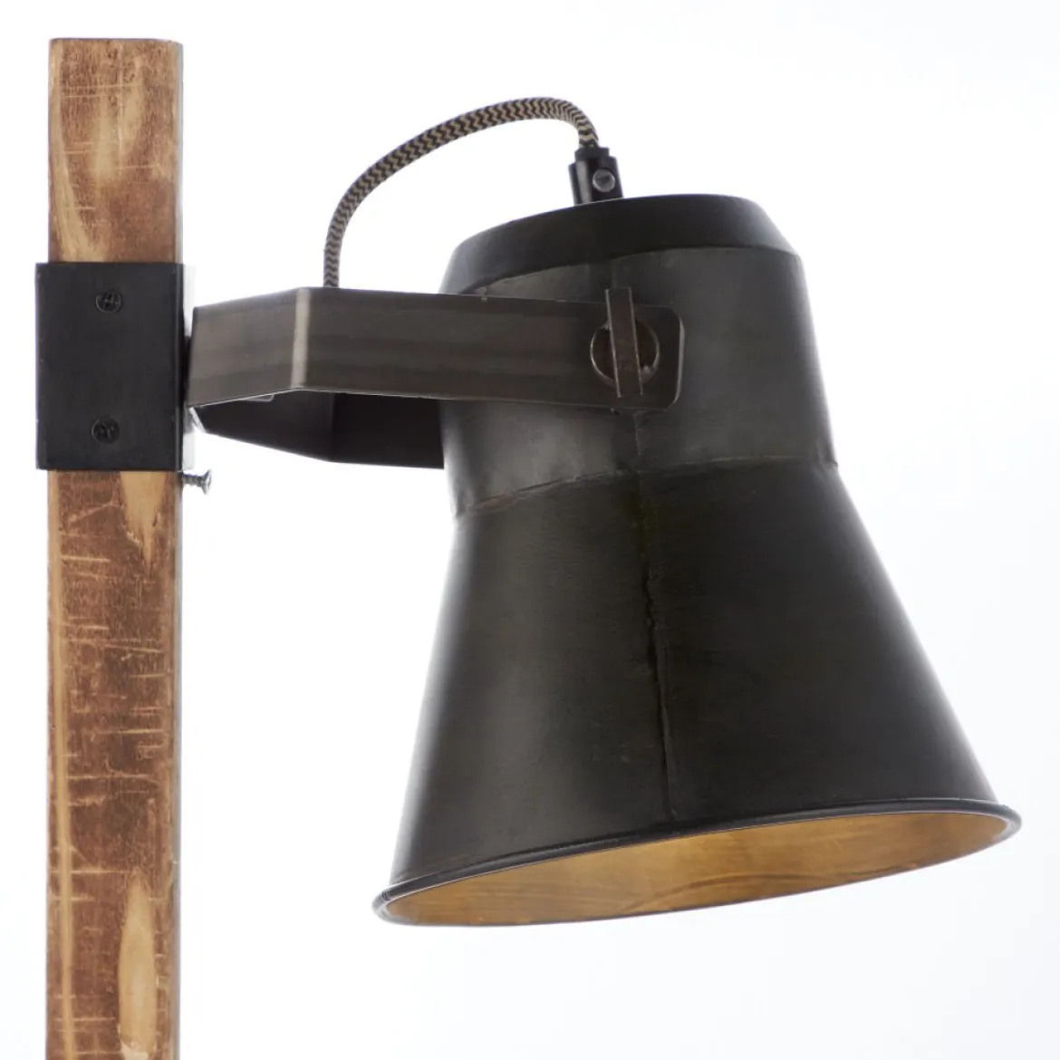 Brilliant Leuchten No. 82149-46 LED Tischleuchte Plow schwarz-stahl Holz