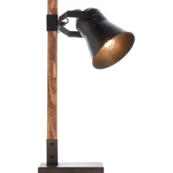 Brilliant Leuchten No. 82149-46 LED Tischleuchte Plow schwarz-stahl Holz