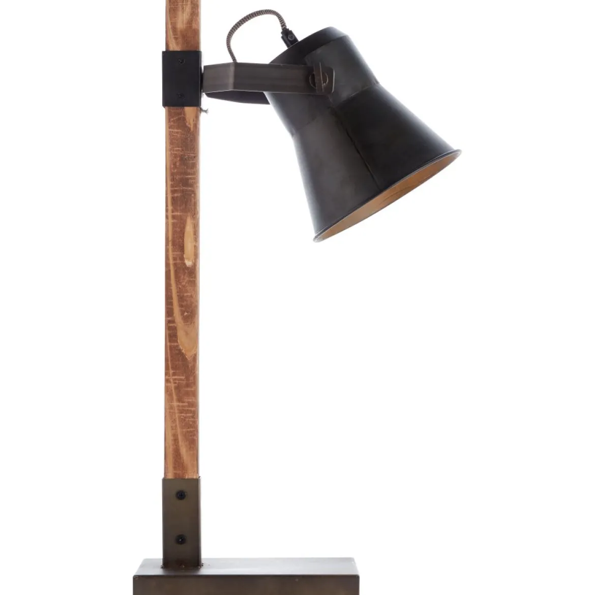 Brilliant Leuchten No. 82149-46 LED Tischleuchte Plow schwarz-stahl Holz