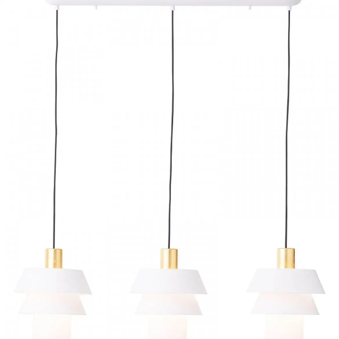 Brilliant Leuchten No. 93458-75 Pendelleuchte Göteborg 3-flammig weiß matt gold
