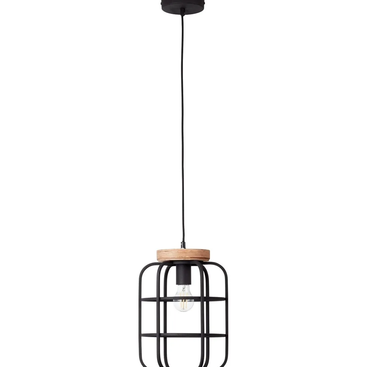 Brilliant Leuchten No. 99254-66 Pendelleuchte Gwen 1-flammig E27 schwarz antik holz