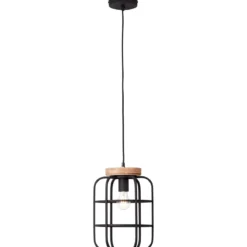 Brilliant Leuchten No. 99254-66 Pendelleuchte Gwen 1-flammig E27 schwarz antik holz
