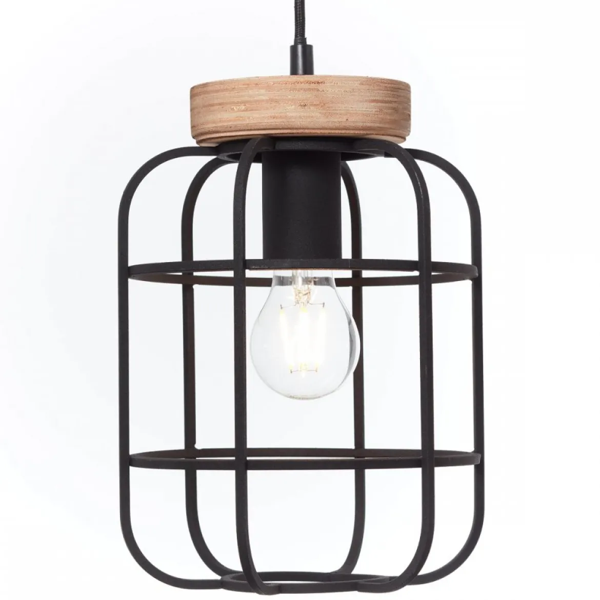 Brilliant Leuchten No. 99256-66 Pendelleuchte Gwen 3-flammig E27 schwarz antik holz