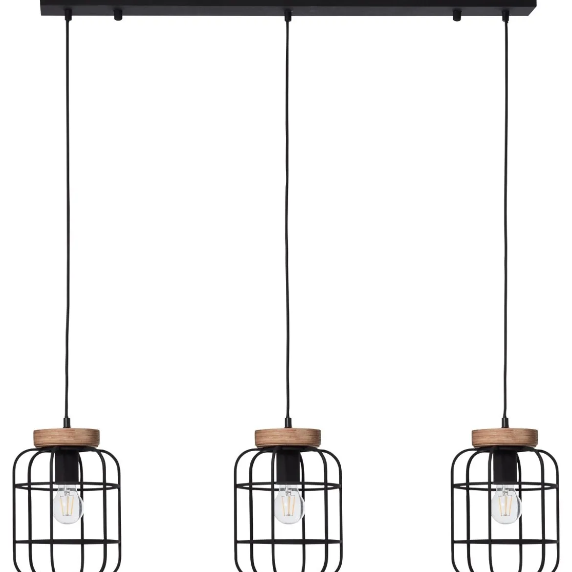 Brilliant Leuchten No. 99256-66 Pendelleuchte Gwen 3-flammig E27 schwarz antik holz