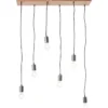 Brilliant Leuchten No. 99542-76 Pendelleuchte Rustik 6-flammig E27 schwarz holzfarbend