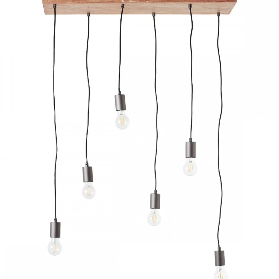 Brilliant Leuchten No. 99542-76 Pendelleuchte Rustik 6-flammig E27 schwarz holzfarbend