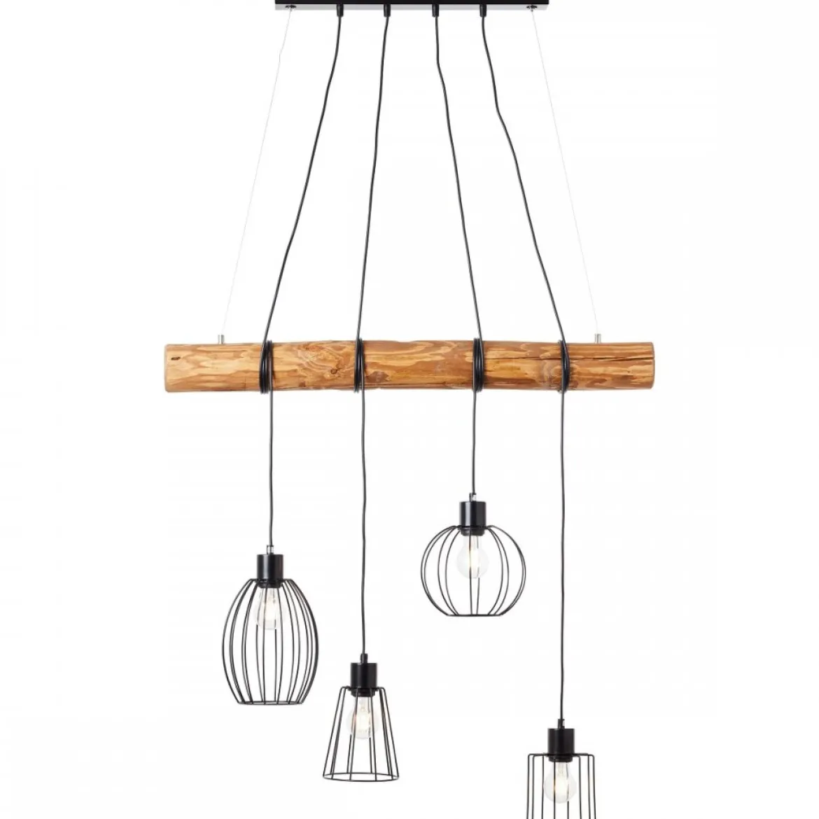 Brilliant Leuchten No. 99549-76 Pendelleuchte Keyla 4-flammig E27 schwarz holz