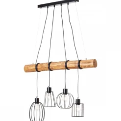 Brilliant Leuchten No. 99549-76 Pendelleuchte Keyla 4-flammig E27 schwarz holz