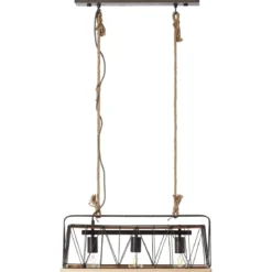 Brilliant Leuchten No. 93587-71 Pendelleuchte Narcy 3-flammig metallfarbend holz