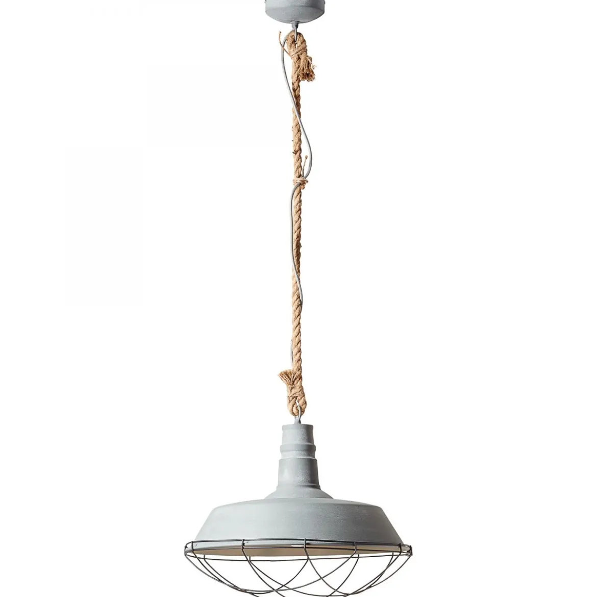 Brilliant Leuchten No. 93614-70 Pendelleuchte Rope 1-flammig grau Beton 47 cm