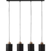 Brilliant Leuchten No. 99413-76 Pendelleuchte Vonnie 4-flammig E27 schwarz holzfarbend