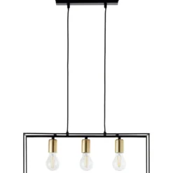 Brilliant Leuchten No. 92747-76 Pendelleuchte Arica 3-flammig E27 schwarz holzfarbend