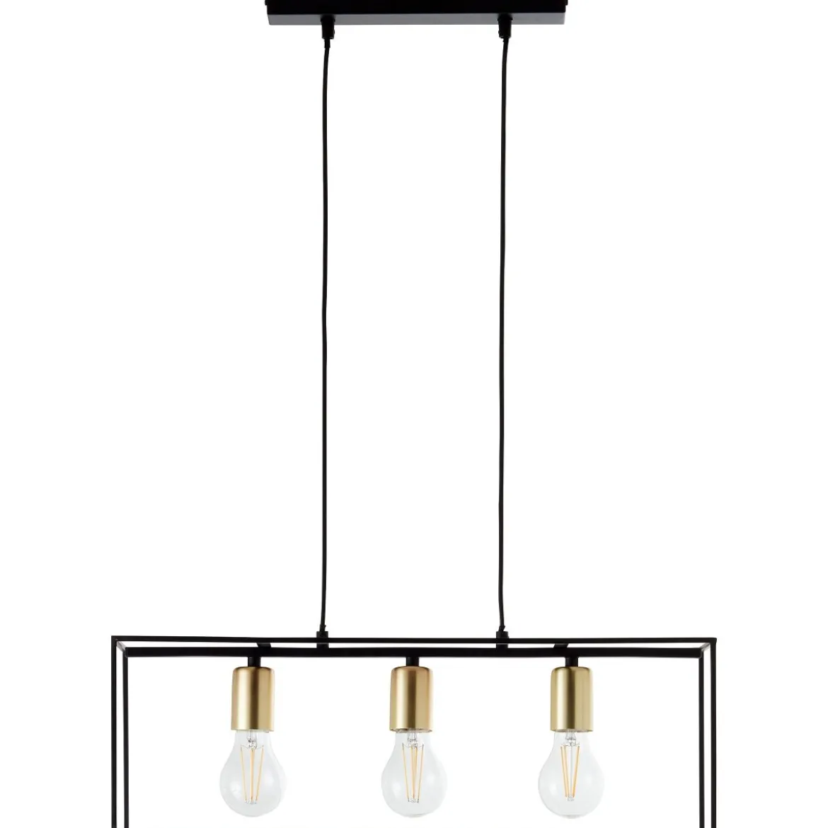 Brilliant Leuchten No. 92747-76 Pendelleuchte Arica 3-flammig E27 schwarz holzfarbend