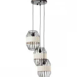 Brilliant Leuchten No. 99479-76 Pendelleuchte Slope 3-flammig E27 schwarz natur