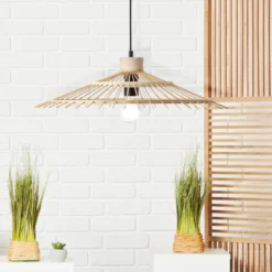 Brilliant Leuchten No. 99248-76 Pirae Pendelleuchte 1-flammig schwarz naturr E27