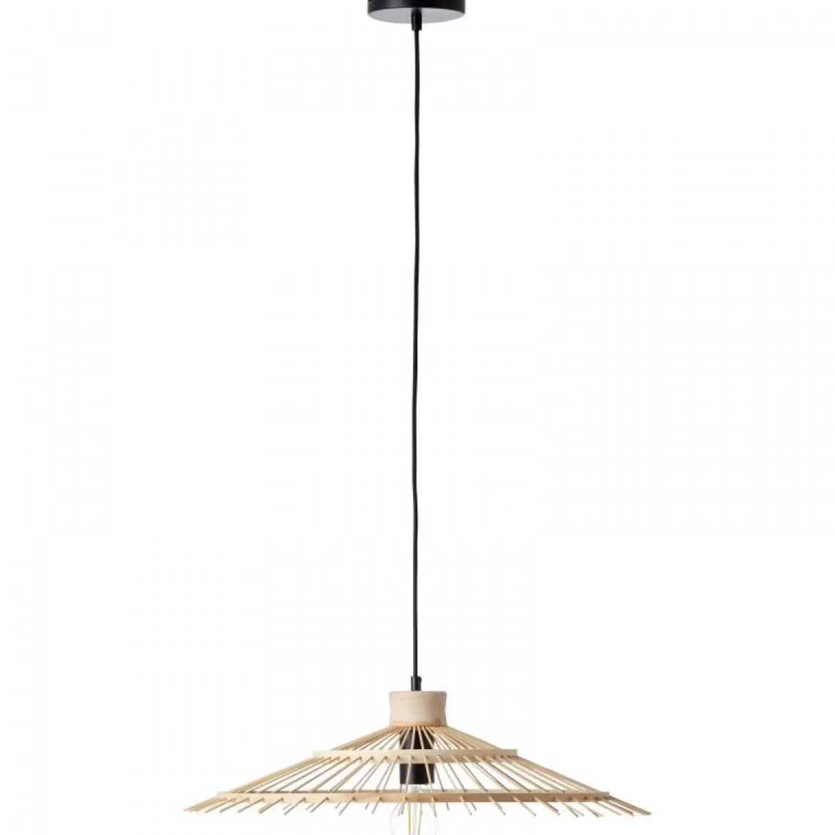 Brilliant Leuchten No. 99248-76 Pirae Pendelleuchte 1-flammig schwarz naturr E27
