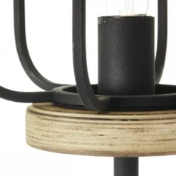 Brilliant Leuchten No. 93073-66 Standleuchte Gwen E27 antik holz schwarz korund