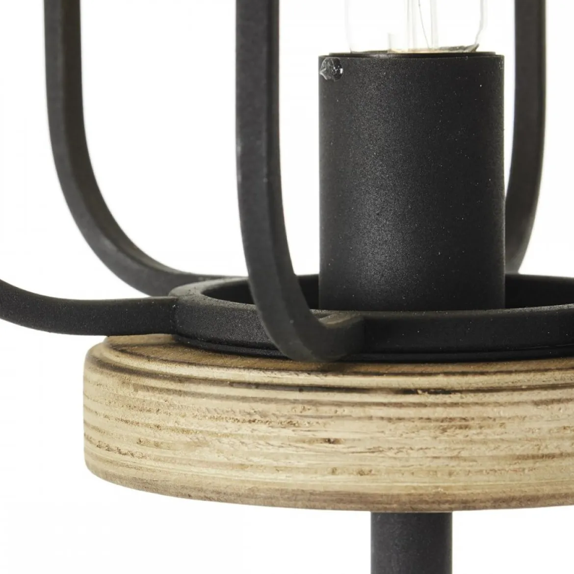 Brilliant Leuchten No. 93073-66 Standleuchte Gwen E27 antik holz schwarz korund