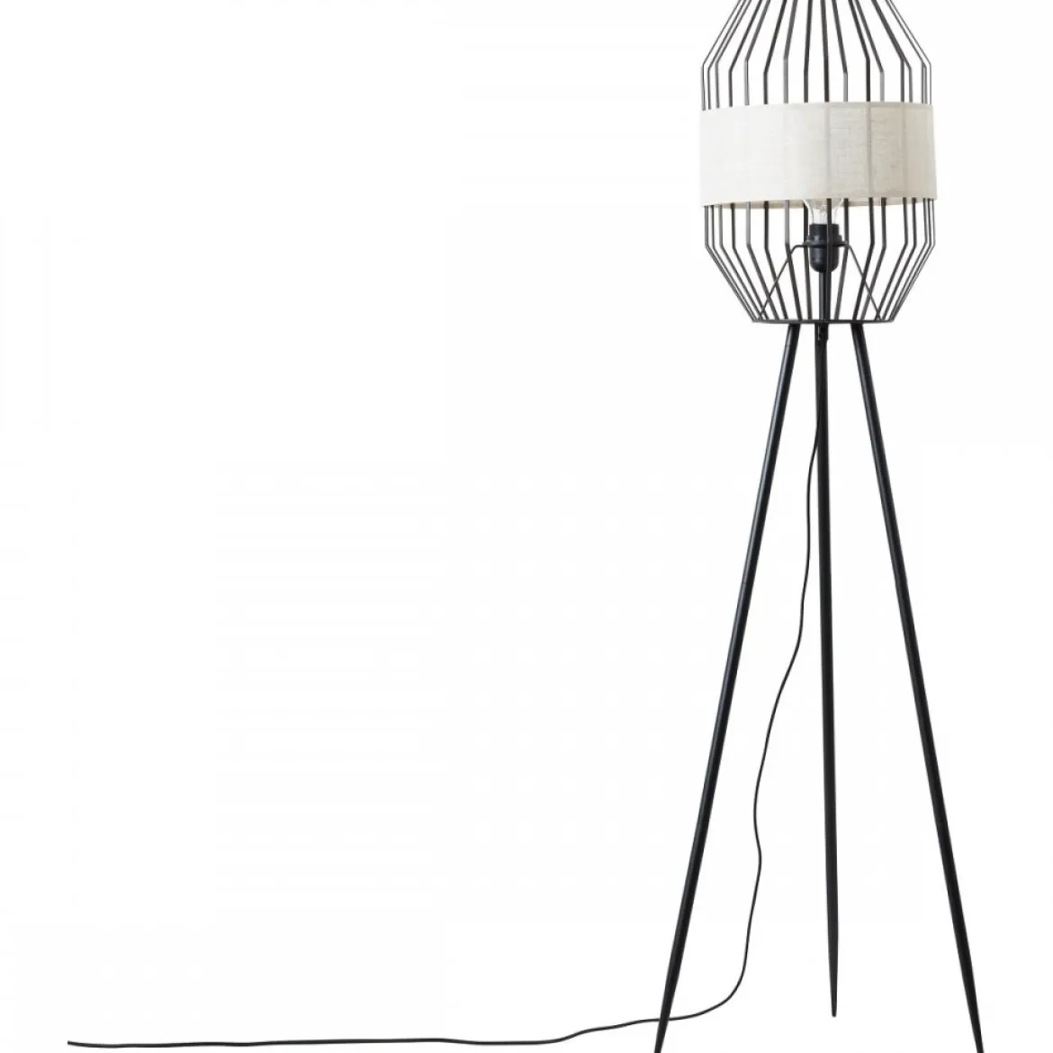 Brilliant Leuchten No. 93132-76 Standleuchte Slope 150cm E27 schwarz natur