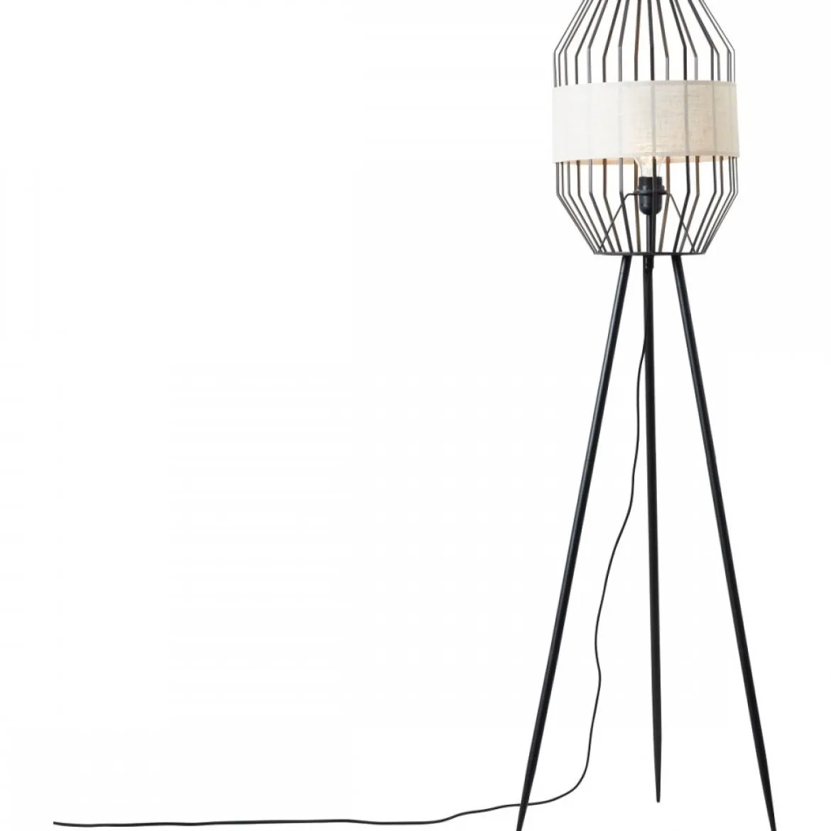 Brilliant Leuchten No. 93132-76 Standleuchte Slope 150cm E27 schwarz natur