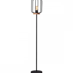 Brilliant Leuchten No. 93145-66 Standleuchte Tosh 163cm E27 antik holz schwarz korund