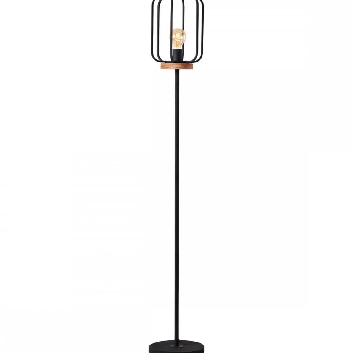 Brilliant Leuchten No. 93145-66 Standleuchte Tosh 163cm E27 antik holz schwarz korund