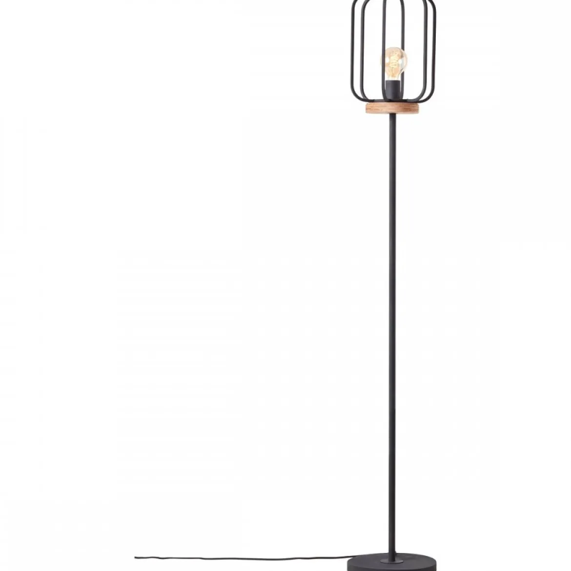 Brilliant Leuchten No. 93145-66 Standleuchte Tosh 163cm E27 antik holz schwarz korund