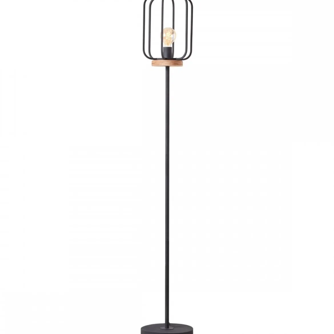 Brilliant Leuchten No. 93145-66 Standleuchte Tosh 163cm E27 antik holz schwarz korund
