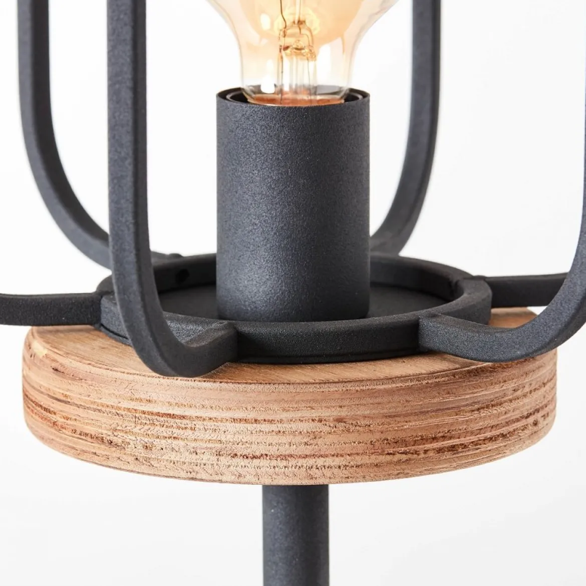 Brilliant Leuchten No. 93145-66 Standleuchte Tosh 163cm E27 antik holz schwarz korund