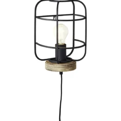 Brilliant Leuchten No. 99235-66 Wandleuchte Gwen 1-flammig E27 antik holz schwarz korund