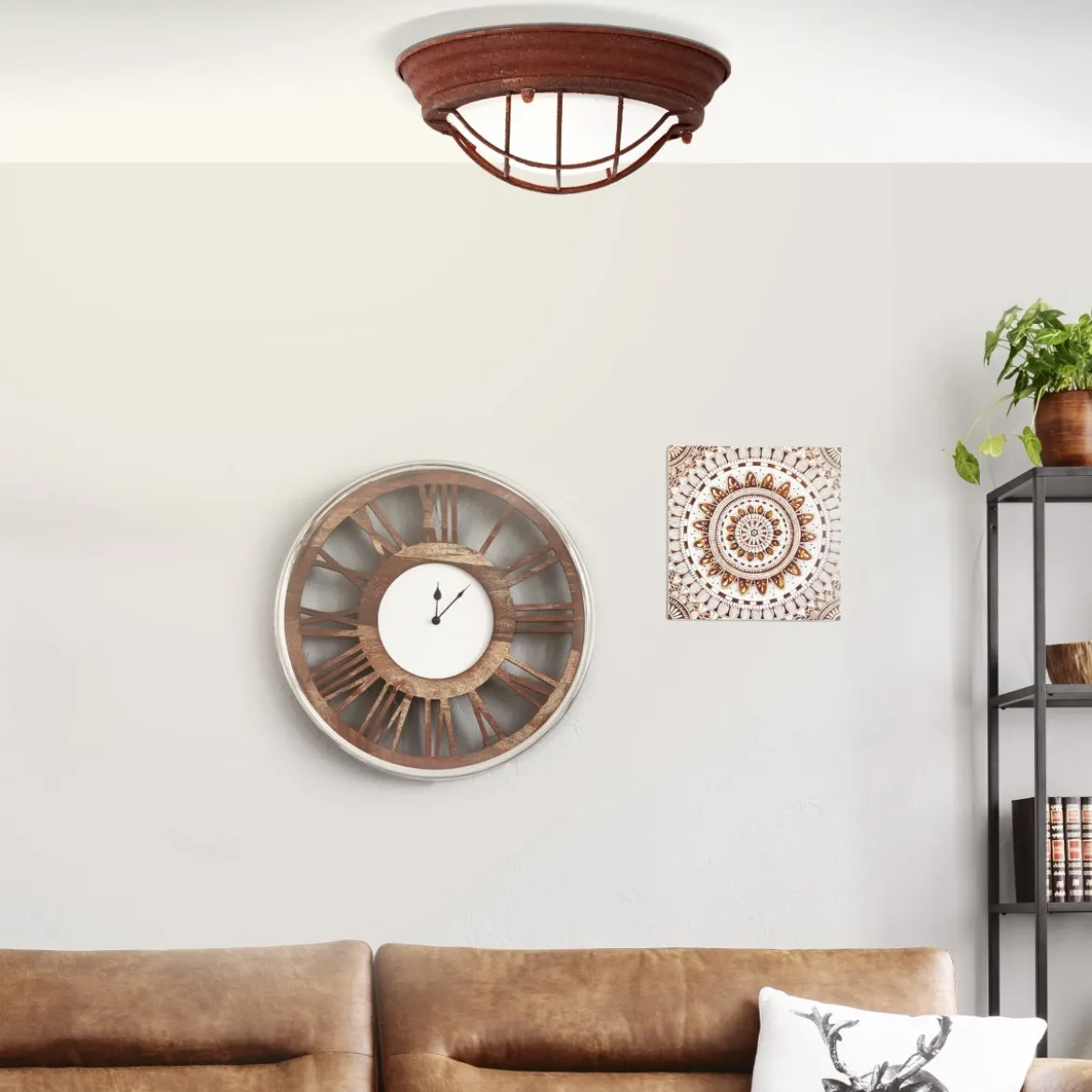 Brilliant Leuchten No. 94491-60 Wand- und Deckenleuchte Typhoon E27 29 cm rostfarbend