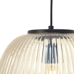 Brilliant Leuchten 80108-86 Pendelleuchte Kaizen 35cm amber-bernstein schwarz