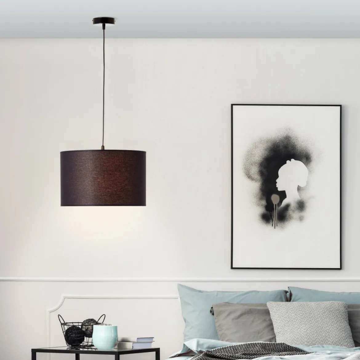 Brilliant Leuchten 99652-06 Pendelleuchte Esher 38cm schwarz E27