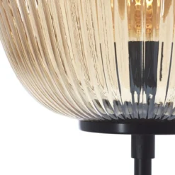 Brilliant Leuchten 80106-86 Stehleuchte Kaizen Glas amber schwarz matt