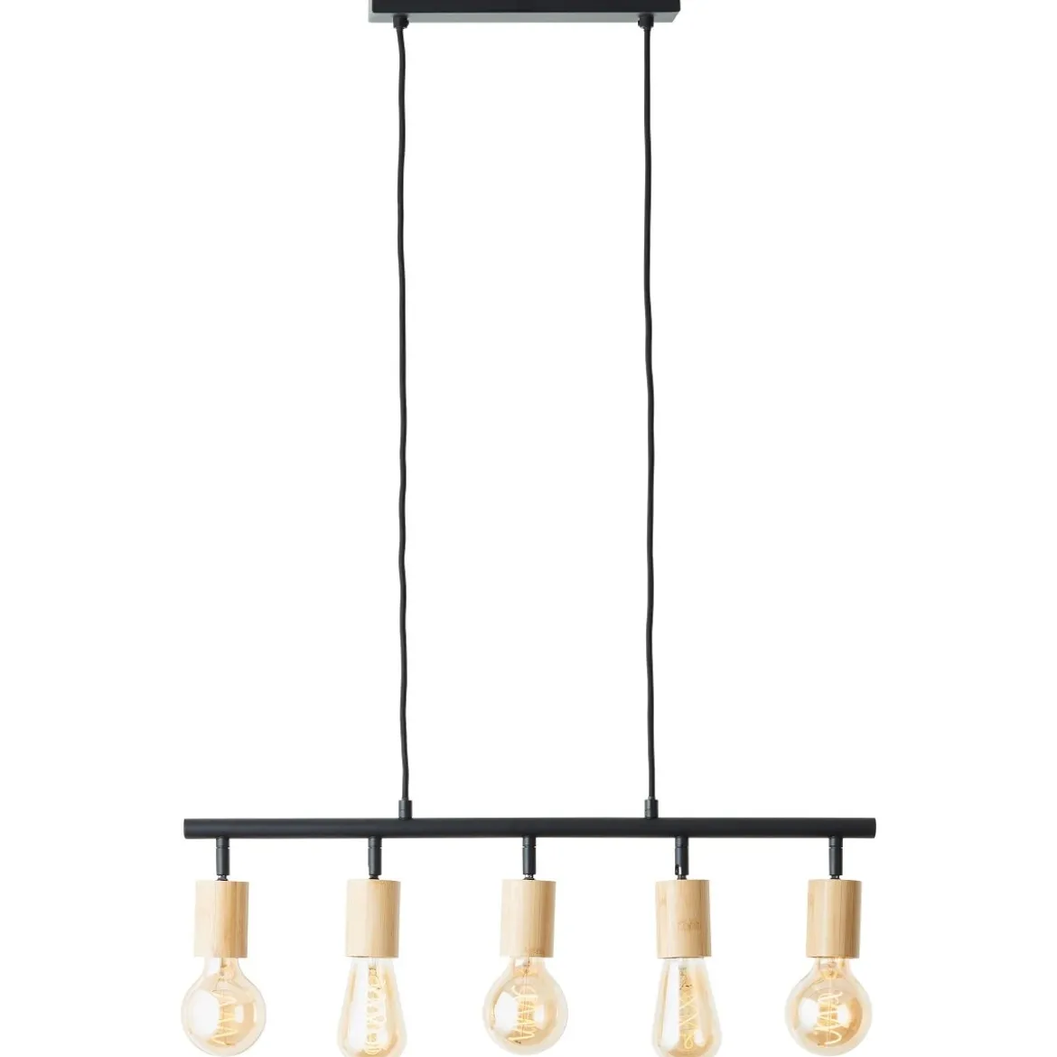 Brilliant Leuchten 99684-76 Tiffany Pendelleuchte 5-flammig schwarz matt natur