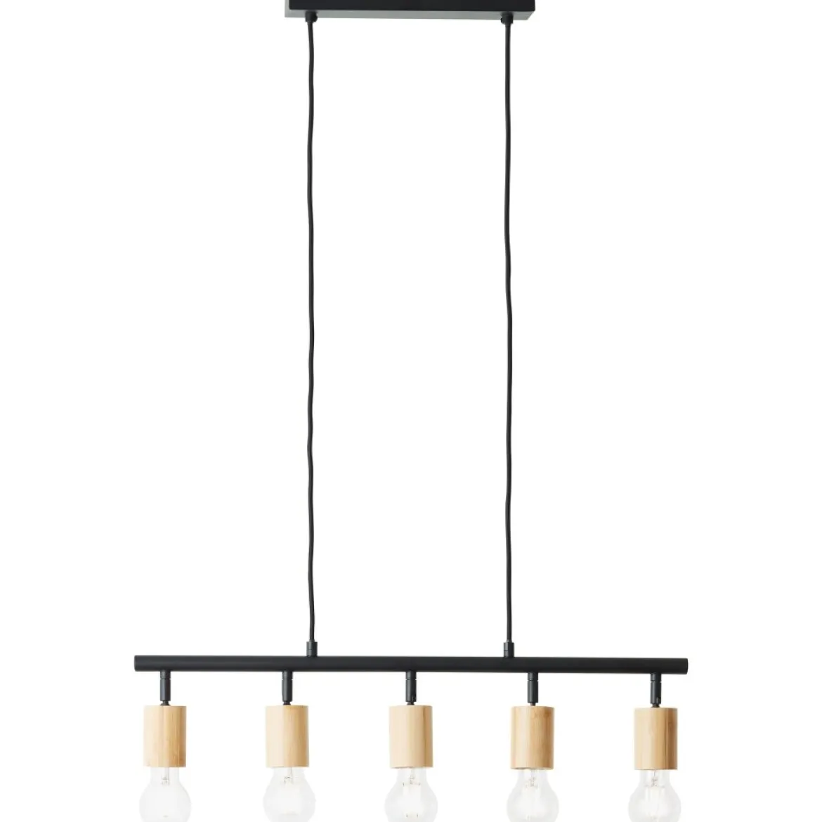 Brilliant Leuchten 99684-76 Tiffany Pendelleuchte 5-flammig schwarz matt natur