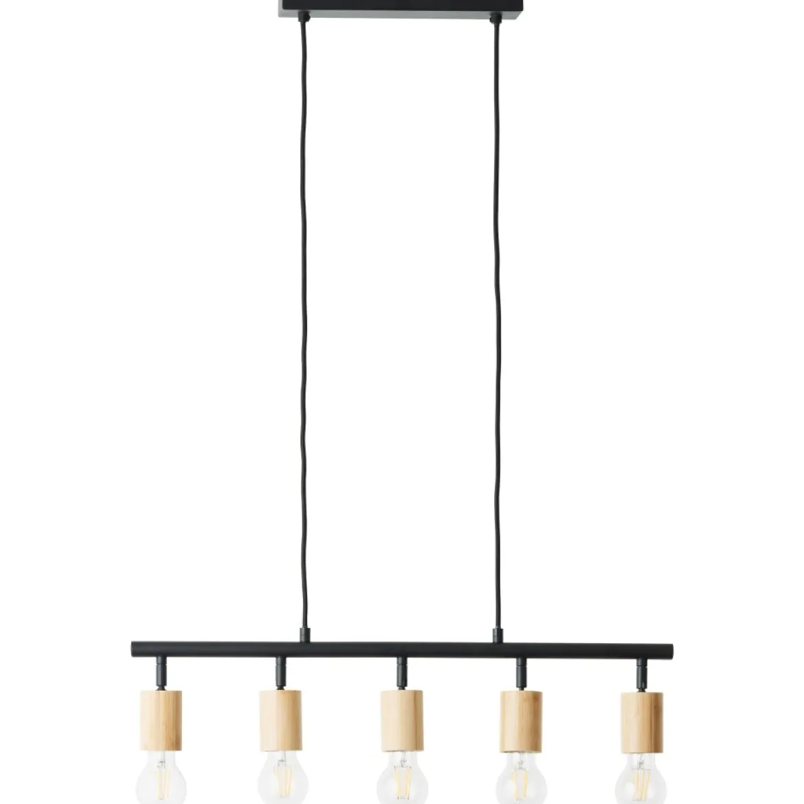 Brilliant Leuchten 99684-76 Tiffany Pendelleuchte 5-flammig schwarz matt natur