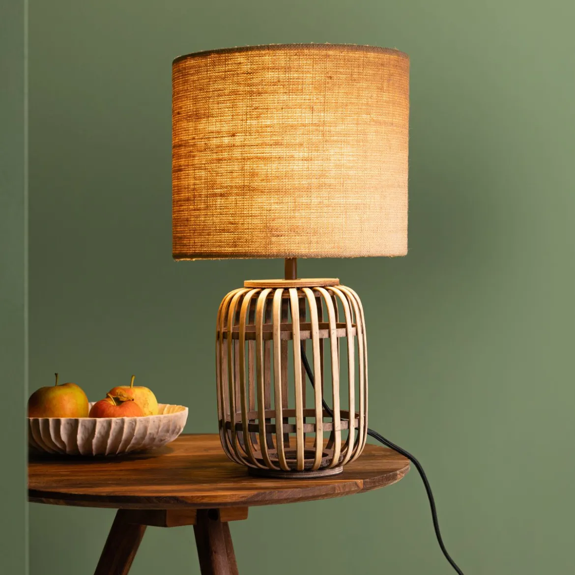 Brilliant Leuchten 93148-09 Tischleuchte Woodrow natur E27