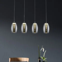 Brilliant Living Leuchten No. G60772-93 LED Pendelleuchte Metropolis easyDim chrom, rauchglas