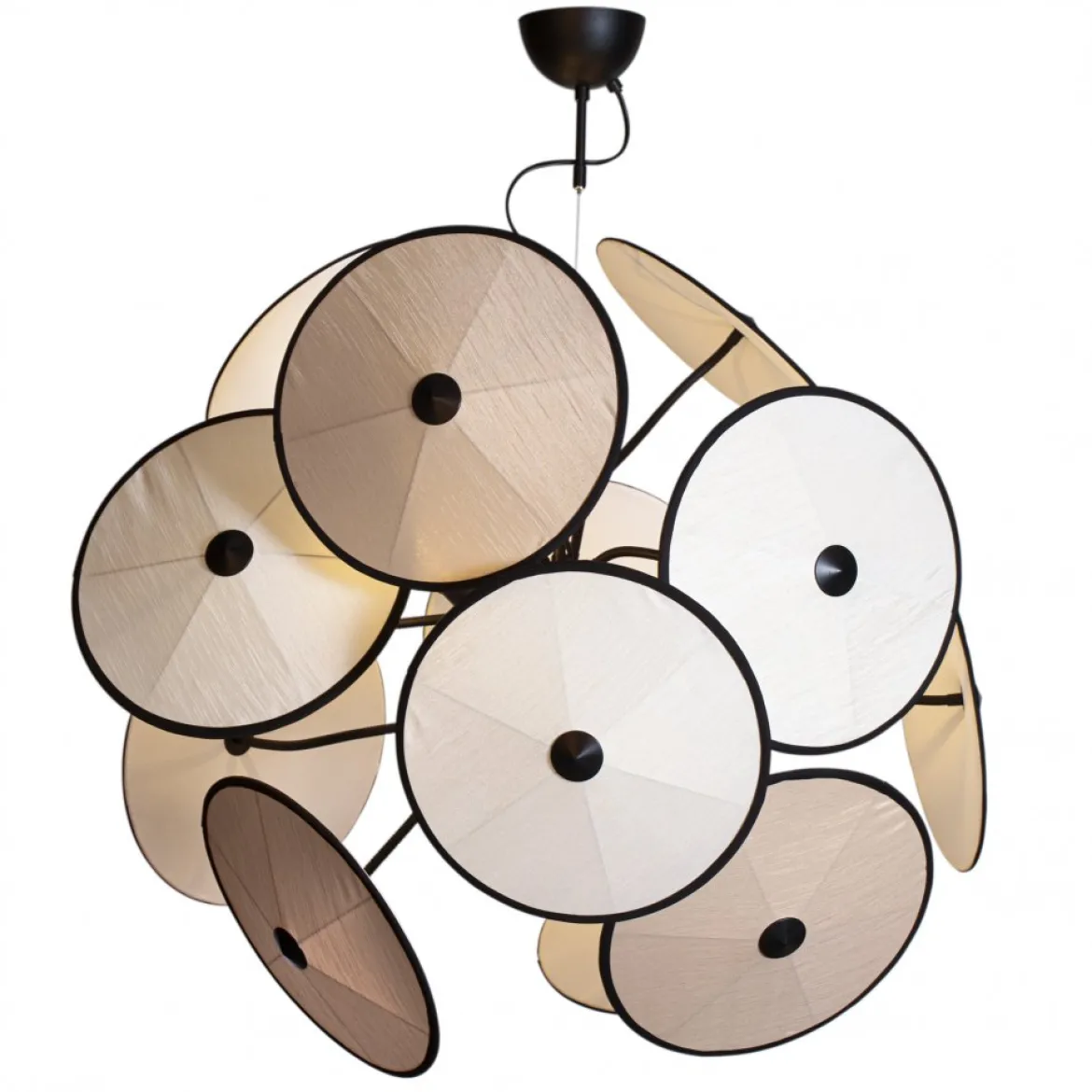 By Rydéns 4202290-4002 Cappello Pendelleuchte 4-flammig matt schwarz-beige